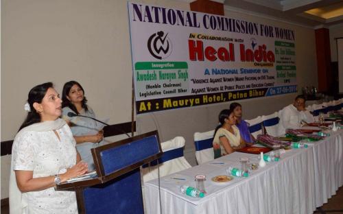 Dr. Charu WaliKhanna, Member, NCW, Guest of Honour at NCW National Seminar on “Violence Against Women Mainly focusing on Safety of Women at Public Places and Education Centers” 