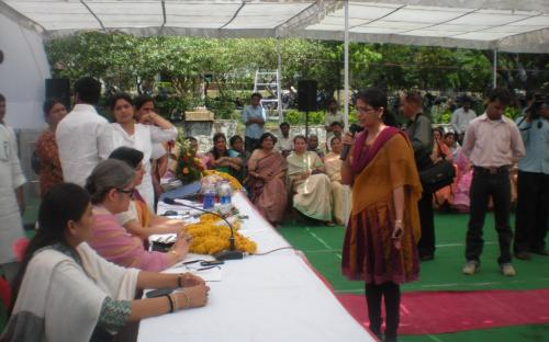 Mrs. Mamta Sharma, Chairperson NCW accompanied by Dr. Charu WaliKhanna, Member, NCW attended a Jan Sunwai Programme organized by the NGO Hamari Priyadarshini Ek Vichar at  Bhopal, Madhya